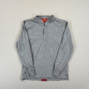 Shanghai Tang Emperor Sweatshirt Men's Medium Gray Pullover‎ 1/4 Button-Up